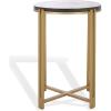 SAFAVIEH Couture Collection – Levitt Cast Glass Top Accent Table, Sculptural Modern Side Table, Brass Finish Base, Fully Assembled (SFV7916A)(Brass/Clear)