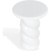 SAFAVIEH Couture Collection – Noelly Olive Green Concrete Accent Table, Contemporary Swirl Pedestal Side Table, High Gloss Finish, Fully Assembled (SFV2621C)(White)
