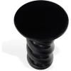 SAFAVIEH Couture Collection – Noelly Olive Green Concrete Accent Table, Contemporary Swirl Pedestal Side Table, High Gloss Finish, Fully Assembled (SFV2621C)(Black)