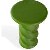 SAFAVIEH Couture Collection – Noelly Olive Green Concrete Accent Table, Contemporary Swirl Pedestal Side Table, High Gloss Finish, Fully Assembled (SFV2621C)(Olive Green)