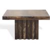 SAFAVIEH Couture Collection – Olivia Black Square Travertine Accent Table, Sculptural Pedestal Display Table (SFV9702C)(Brown)