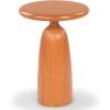 SAFAVIEH Couture Collection – Oskar Ivory Concrete Accent Table, Round Modern Side Table, Sculptural Ribbed Design (SFV2604B)(Brown)