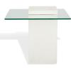 SAFAVIEH Couture Collection – Sophibeth Ivory Concrete and Glass Accent Table, Contemporary Modern Side Table, Sculptural Display Design (SFV2610A)(Ivory/Clear)