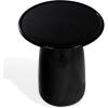 SAFAVIEH Couture Collection – Stephan Olive Green Concrete Accent Table, Sculptural High Gloss Finish, Modern Round Top, Fully Assembled (SFV2617B)(Black)
