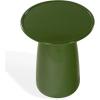 SAFAVIEH Couture Collection – Stephan Olive Green Concrete Accent Table, Sculptural High Gloss Finish, Modern Round Top, Fully Assembled (SFV2617B)(Olive Green)