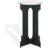 SAFAVIEH Couture Collection – Tayanna Black Iron & Marble Accent Table, Modern Side Table, Minimalist Round Top Design, Fully Assembled (SFV9546A)(Black/White)