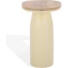 SAFAVIEH Couture Collection – Veronica Wood & Lacquer Accent Table, Modern Organic Style, Sculptural Pedestal Design (SFV5787A)(Natural/White)