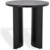 SAFAVIEH Couture Collection Audriella Natural Brown Round Top Accent Table(Black)