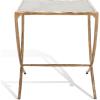SAFAVIEH Couture Collection Debbie White/Brass Square Metal Accent Table (Fully Assembled)(White/Brass)