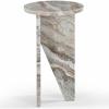 SAFAVIEH Couture Collection Devlin Red Marble Drink Table (Fully Assembled)(Brown)