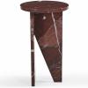 SAFAVIEH Couture Collection Devlin Red Marble Drink Table (Fully Assembled)(Red)
