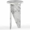 SAFAVIEH Couture Collection Devlin Red Marble Drink Table (Fully Assembled)(White)