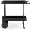 SAFAVIEH Couture Collection Malek Black 2-Shelf Bar Cart with Wheels(Black)