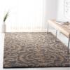SAFAVIEH Florida Shag Collection Area Rug – 5’3″ x 7’6″, Grey & Beige, Damask Design, Non-Shedding & Easy Care, 1.2-inch Thick Ideal for High Traffic Areas in Living Room, Bedroom (SG462-8013)(Grey/Beige)