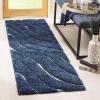 SAFAVIEH Florida Shag Collection Area Rug – 8’6″ x 12′, Dark Blue & Cream, Non-Shedding & Easy Care, 1.2-inch Thick Ideal for High Traffic Areas in Living Room, Bedroom (SG472-6511)(Dark Blue/Cream)