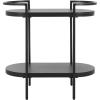 SAFAVIEH Home Collection – Inessa Black & Natural Oval 2-Tier Bar Cart, Modern Metal Serving Cart, Sleek Entertaining Design (BCT2503F)(Black/Black)