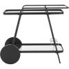 SAFAVIEH Home Collection – Zunia White & Glass 2-Tier Bar Cart, Modern Metal Serving Cart, Sleek Contemporary Design (BCT2504E)(Black/Clear)