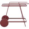 SAFAVIEH Home Collection – Zunia White & Glass 2-Tier Bar Cart, Modern Metal Serving Cart, Sleek Contemporary Design (BCT2504E)(Brick Red/Glass)