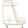 SAFAVIEH Home Collection Midas Gold/Mirrored 2-Tier Oval Bar Cart