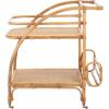 SAFAVIEH Home Collection Treise Tropical Coastal Natural Rattan 2-Tier Bar Cart with Wheels (Fully Assembled)