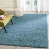 SAFAVIEH Laguna Shag Collection Area Rug – 8′ x 10′, Sand, Solid Design, Non-Shedding & Easy Care, 2-inch Thick Ideal for High Traffic Areas in Living Room, Bedroom (SGL303C)(Turquoise)