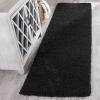 SAFAVIEH Laguna Shag Collection Area Rug – 8′ x 10′, Sand, Solid Design, Non-Shedding & Easy Care, 2-inch Thick Ideal for High Traffic Areas in Living Room, Bedroom (SGL303C)(Black)