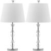 SAFAVIEH Lighting Collection Deco Prisms Modern Glam Crystal 21-inch Bedroom Living Room Home Office Desk Nightstand Table Lamp Set of 2 (LED Bulbs Included)