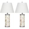 SAFAVIEH Lighting Collection Diana Nautical Coastal Beach House Ivory Shell 22-inch Bedroom Living Room Home Office Desk Nightstand Table Lamp Set of 2 (LED Bulbs Included)