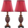 SAFAVIEH Lighting Collection Hermione Cherry Urn/ Red Shade 16-inch Bedroom Living Room Home Office Desk Nightstand Table Lamp Set of 2 (LED Bulbs Included)