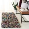 SAFAVIEH Rio Shag Collection Area Rug – 5′ x 8′, Green & Multi, Handmade Decorative, 3.5-inch Thick Ideal for High Traffic Areas in Living Room, Bedroom (SG951A)(Grey/Multi)