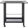 Safavieh Home Collection Gaelle Matte Gold/Black 2-Tier Bar Cart with Handle(Matte Black/Black)