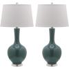 Safavieh Lighting Collection Blanche Gourd Teal and White Table Lamp, Set of 2(Teal – Set of 2)