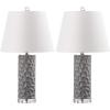 Safavieh Lighting Collection Dixon Navy White and Navy Base Table Lamp, Set of 2(Grey – Set of 2)