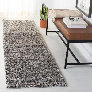 SAFAVIEH Area Rug 8×10 – Arizona Shag Collection – Large – Dark Grey & Ivory, Moroccan Boho Design, Non-Shedding & Easy to Clean, Plush Pile, Ideal for Living Room, Bedroom, Dining Space (ASG743G)(Brown/Ivory)