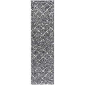 SAFAVIEH Area Rug 8×10 – Arizona Shag Collection – Large – Dark Grey & Ivory, Moroccan Boho Design, Non-Shedding & Easy to Clean, Plush Pile, Ideal for Living Room, Bedroom, Dining Space (ASG743G)(Dark Grey/Ivory)