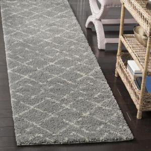 SAFAVIEH Area Rug 8×10 – Arizona Shag Collection – Large – Dark Grey & Ivory, Moroccan Boho Design, Non-Shedding & Easy to Clean, Plush Pile, Ideal for Living Room, Bedroom, Dining Space (ASG743G)(Grey/Ivory)