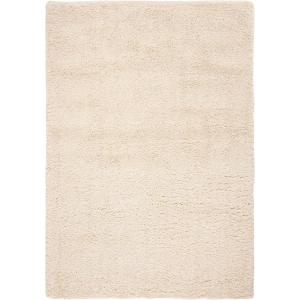 SAFAVIEH Area Rug 8×10 – Fontana Shag Collection – Large – Grey, Solid Pattern, Non-Shedding & Easy Cleaning, Ultra Plush Thick Pile, Ideal for Living Room, Bedroom, Dining Space (FNT800F)(Creme)