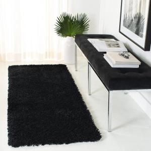 SAFAVIEH Classic Shag Collection Area Rug – 5′ x 8′, Lime, Handmade, 1.75-inch Thick Ideal for High Traffic Areas in Living Room, Bedroom (SG240B)(Black)