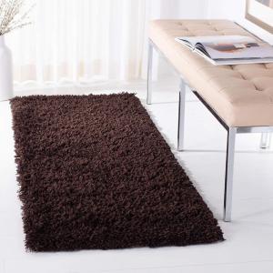 SAFAVIEH Classic Shag Collection Area Rug – 5′ x 8′, Lime, Handmade, 1.75-inch Thick Ideal for High Traffic Areas in Living Room, Bedroom (SG240B)(Chocolate)