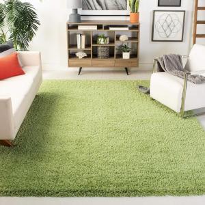 SAFAVIEH Classic Shag Collection Area Rug – 5′ x 8′, Lime, Handmade, 1.75-inch Thick Ideal for High Traffic Areas in Living Room, Bedroom (SG240B)(Lime)