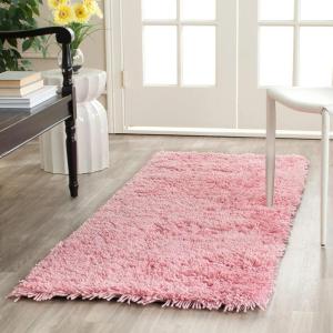 SAFAVIEH Classic Shag Collection Area Rug – 5′ x 8′, Lime, Handmade, 1.75-inch Thick Ideal for High Traffic Areas in Living Room, Bedroom (SG240B)(Pink)