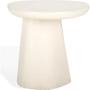 SAFAVIEH Couture Collection – Jabrielle Ivory Concrete Accent Table, Sculptural Modern Side Table, Minimalist Silhouette (SFV2600A)(Ivory)