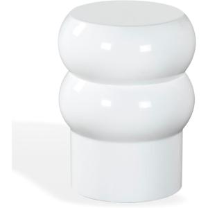 SAFAVIEH Couture Collection – Joy Rosa White Concrete Accent Table, Contemporary Sculptural Side Table, High Gloss Finish, Fully Assembled (SFV2620B)(White)