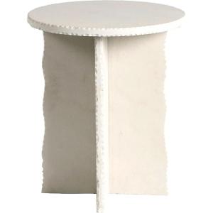 SAFAVIEH Couture Collection – Raybrook Stone Round Accent Table, Fully Assembled Mint Sandstone Side Table (SFV5785A)(Off White)