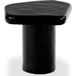 SAFAVIEH Couture Collection – Rhianna White Concrete Accent Table, Sculptural Side Table, Modern Design (SFV2608A)(Black)