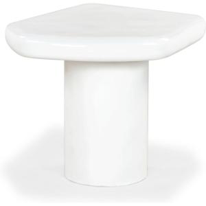 SAFAVIEH Couture Collection – Rhianna White Concrete Accent Table, Sculptural Side Table, Modern Design (SFV2608A)(White)