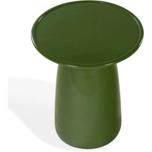 SAFAVIEH Couture Collection – Stephan Olive Green Concrete Accent Table, Sculptural High Gloss Finish, Modern Round Top, Fully Assembled (SFV2617B)(Olive Green)