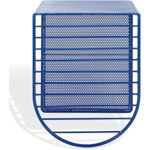 SAFAVIEH Couture Collection – Viktoria Blue Metal Accent Table, Sculptural Modern Side Table, Geometric Cutout Design, Fully Assembled (SFV6808B)(Blue)