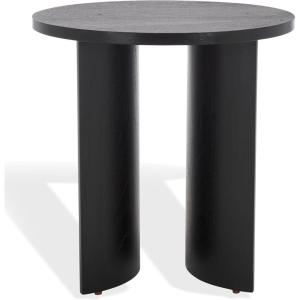 SAFAVIEH Couture Collection Audriella Natural Brown Round Top Accent Table(Black)