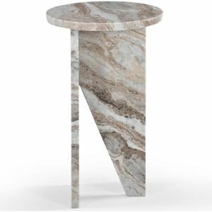 SAFAVIEH Couture Collection Devlin Red Marble Drink Table (Fully Assembled)(Brown)